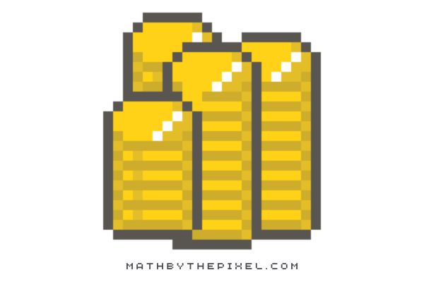 stack of coins pixel art