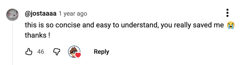 Student testimonial